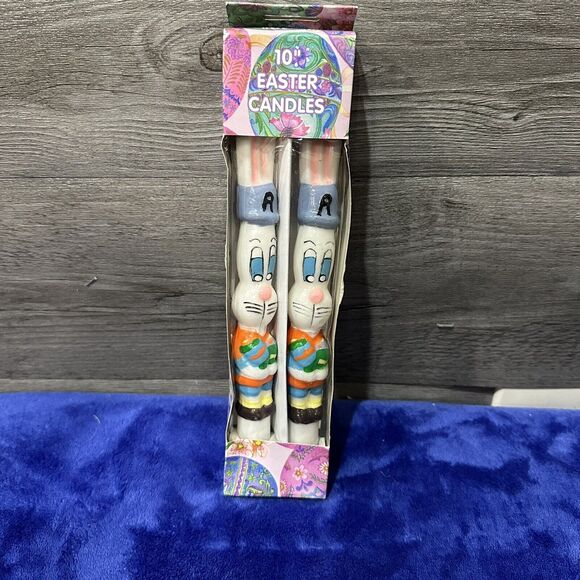 Vintage Easter Bunny Candles Set of 2 in Original Box Unlit 10” - Picture 1 of 8